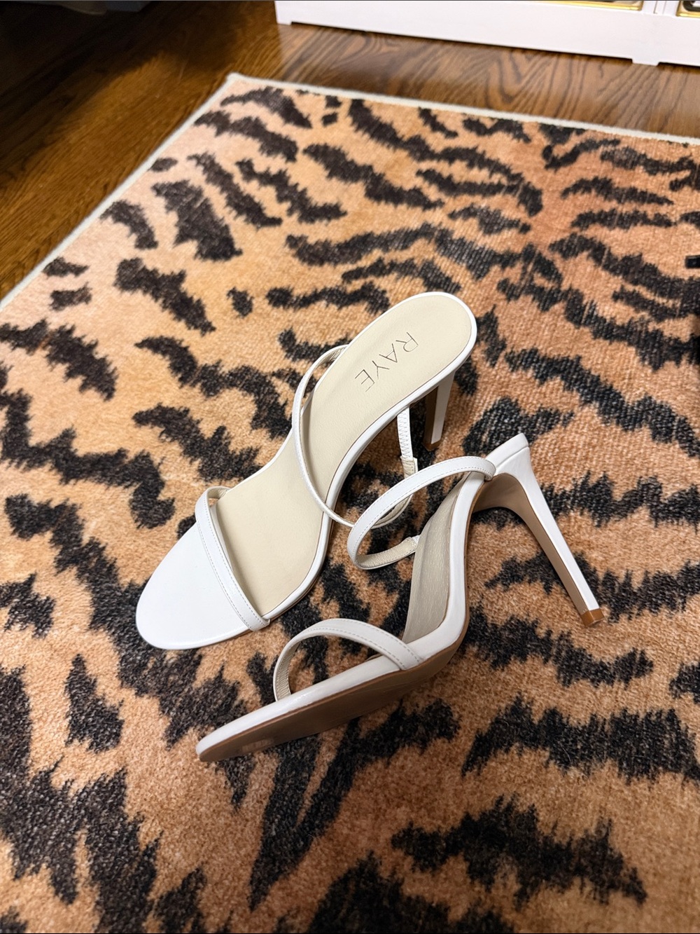RAYE Ivory Double-Strap Stiletto Sandals